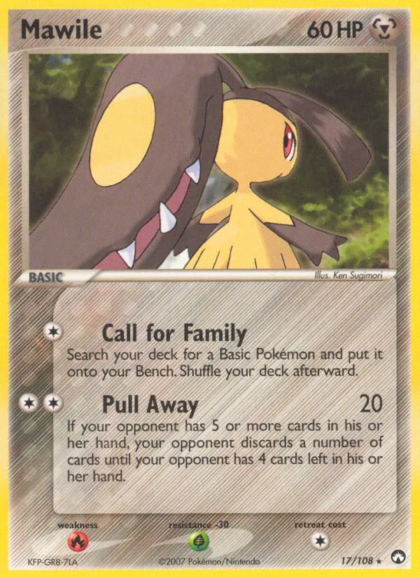 2007 Power Keepers Mawile Rare #017/108 Rare card image