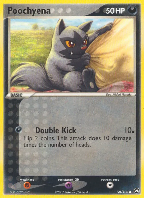 2007 Power Keepers Poochyena Common #058/108 Common card image