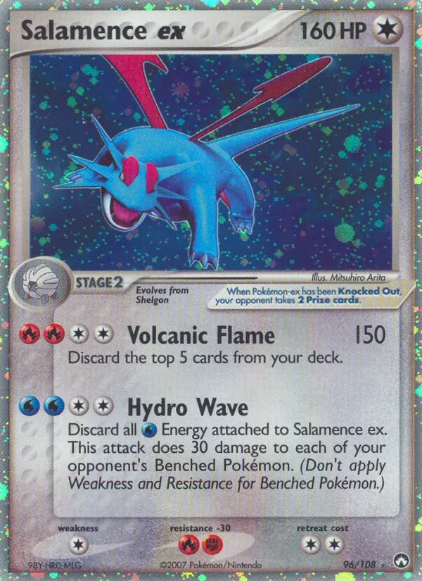 2007 Power Keepers Salamence ex #096/108 Rare Holo EX card image