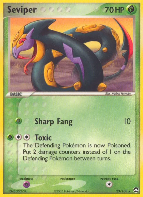 2007 Power Keepers Seviper Rare #023/108 Rare card image