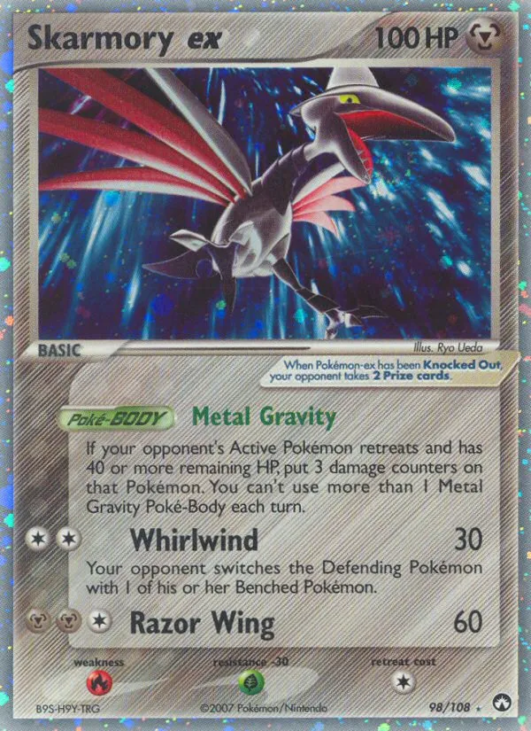 2007 Power Keepers Skarmory ex #098/108 Rare Holo EX card image