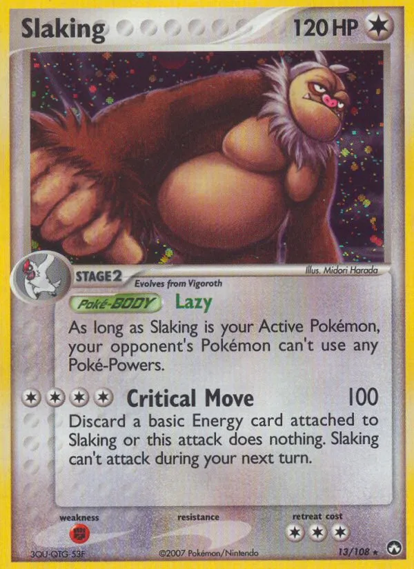 2007 Power Keepers Slaking #013/108 Rare Holo card image