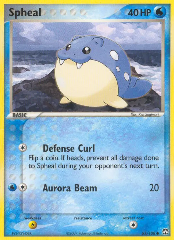 2007 Power Keepers Spheal Common #065/108 Common card image
