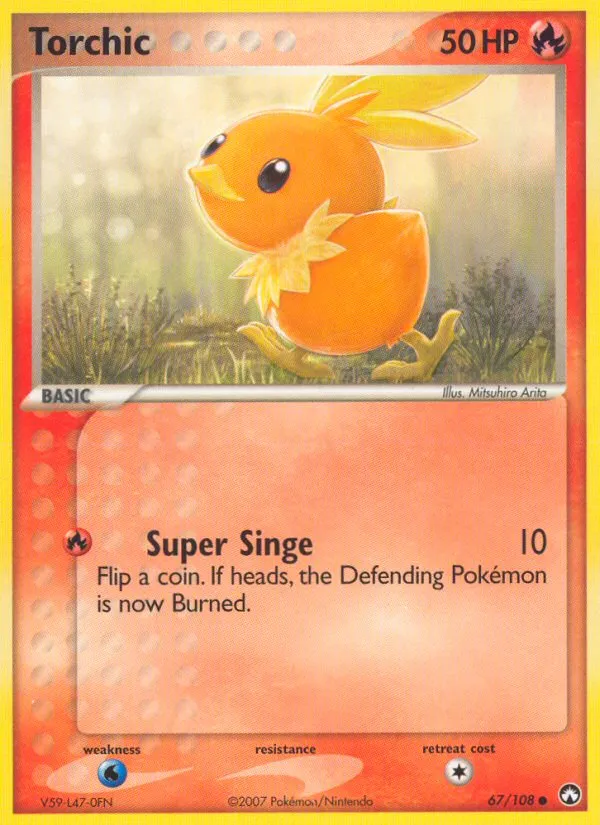 2007 Power Keepers Torchic Common #067/108 Common card image