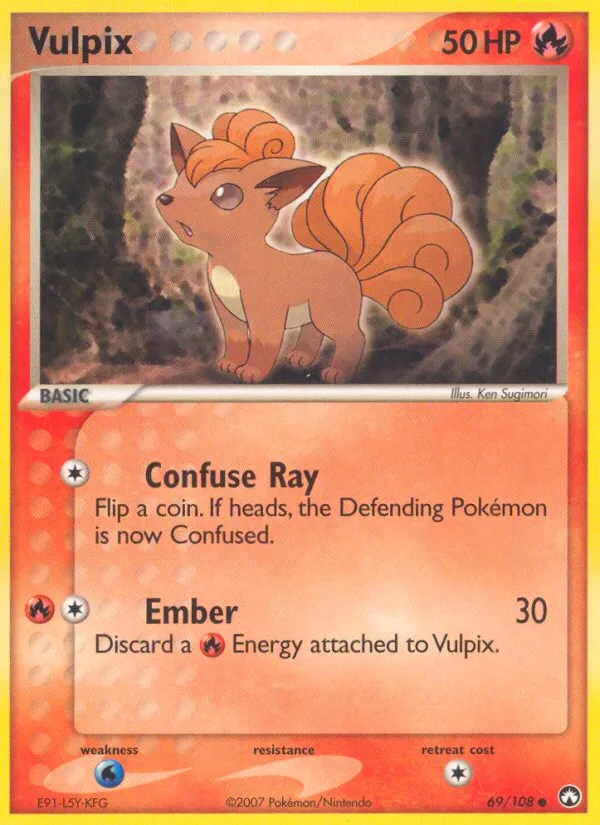 2007 Power Keepers Vulpix Common #069/108 Common card image