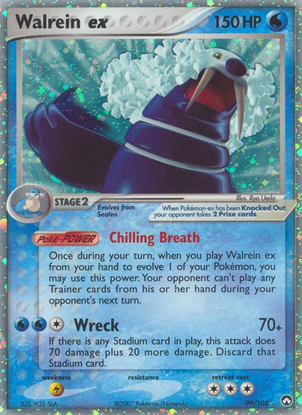 2007 Power Keepers Walrein ex #099/108 Rare Holo EX card image