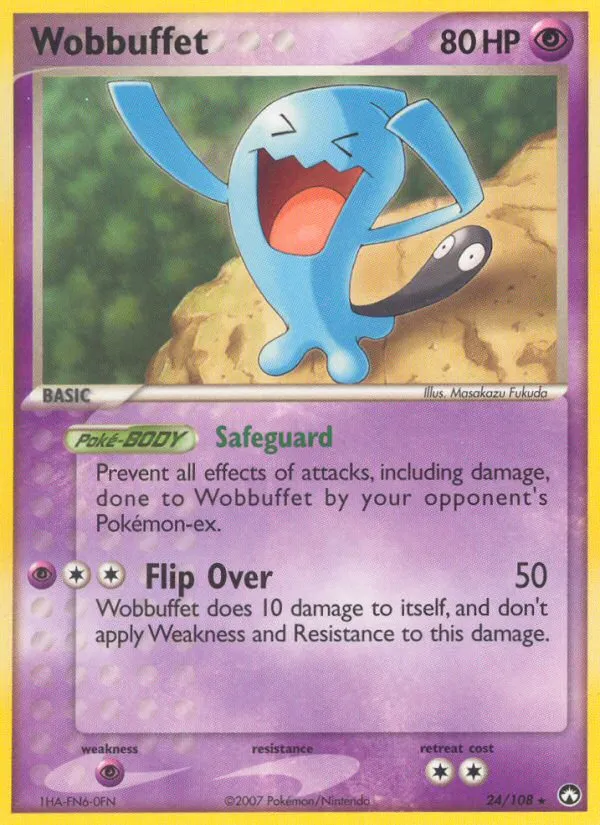 2007 Power Keepers Wobbuffet Rare #024/108 Rare card image