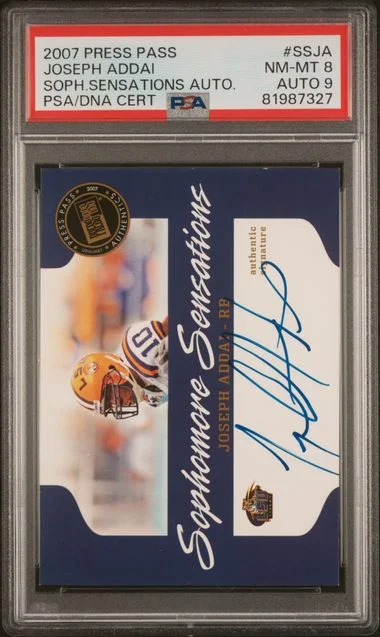 2007 Press Pass Sophomore Sensations Autographs Joseph Addai #SSJA card image