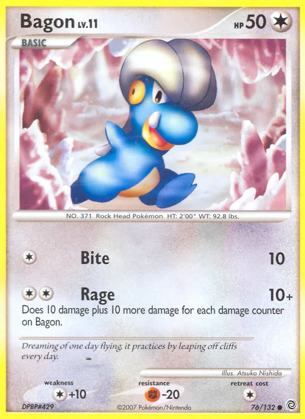 2007 Secret Wonders Bagon Common #076/132 Common card image