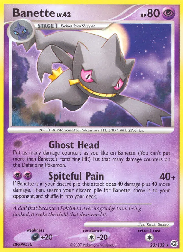 2007 Secret Wonders Banette Rare #023/132 Rare card image