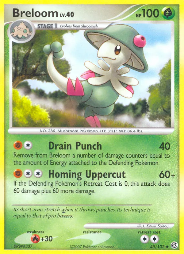 2007 Secret Wonders Breloom Uncommon #045/132 Uncommon card image