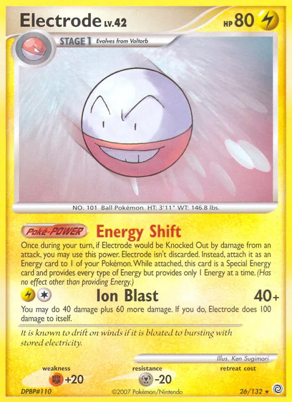 2007 Secret Wonders Electrode Rare #026/132 Rare card image