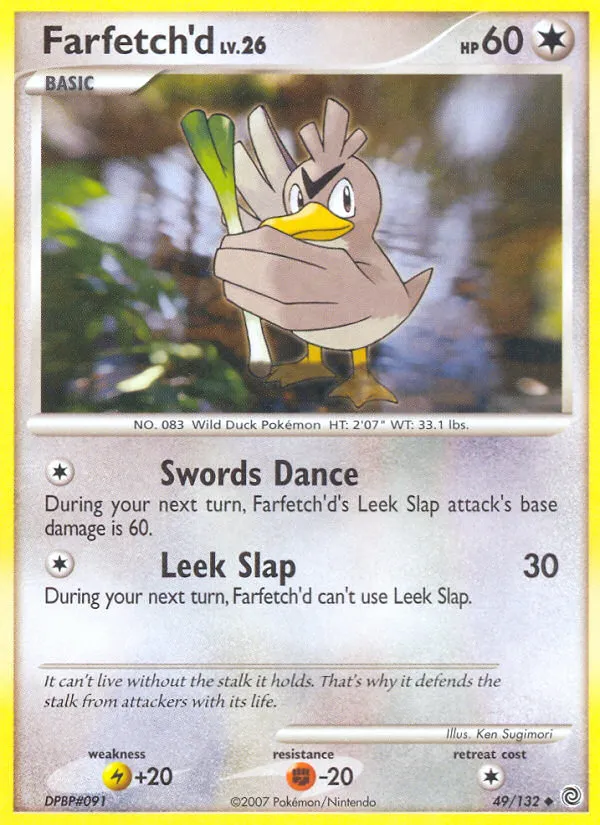 2007 Secret Wonders Farfetch'd Uncommon #049/132 Uncommon card image