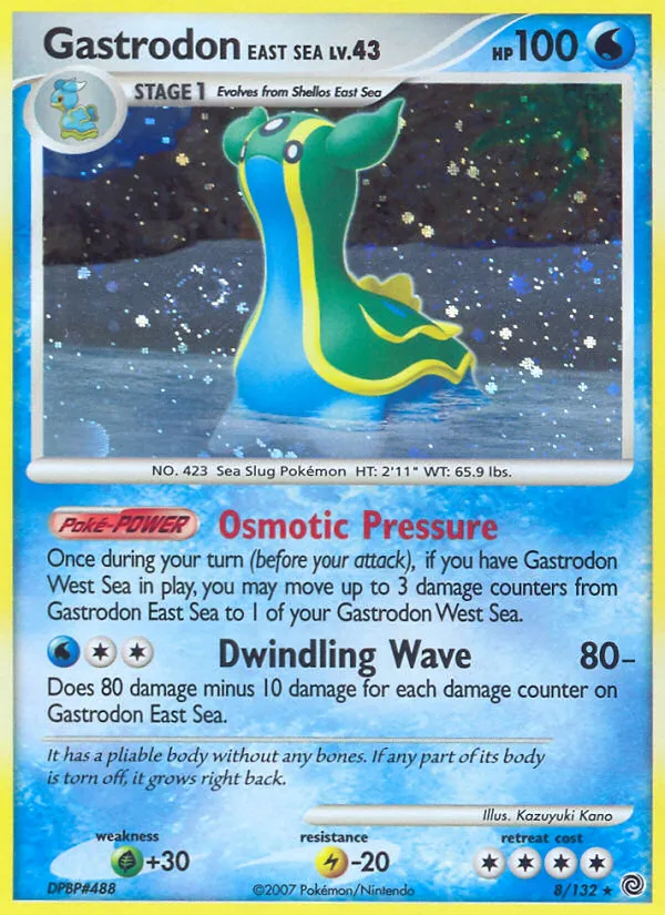 2007 Secret Wonders Gastrodon East Sea Rare Holo #008/132 Rare Holo card image