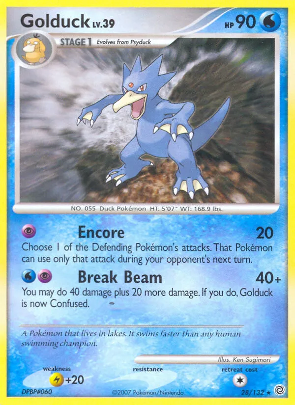 2007 Secret Wonders Golduck Rare #028/132 Rare card image