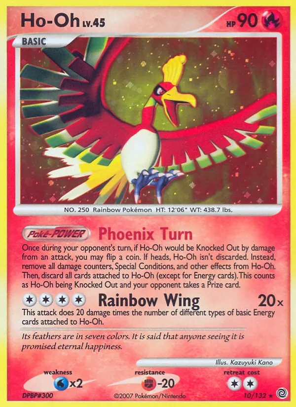 2007 Secret Wonders Ho-Oh Rare Holo #010/132 Rare Holo card image