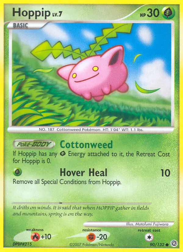 2007 Secret Wonders Hoppip Common #090/132 Common card image