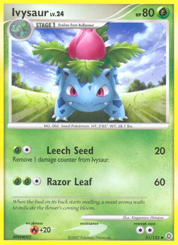 2007 Secret Wonders Ivysaur Uncommon #051/132 Uncommon card image