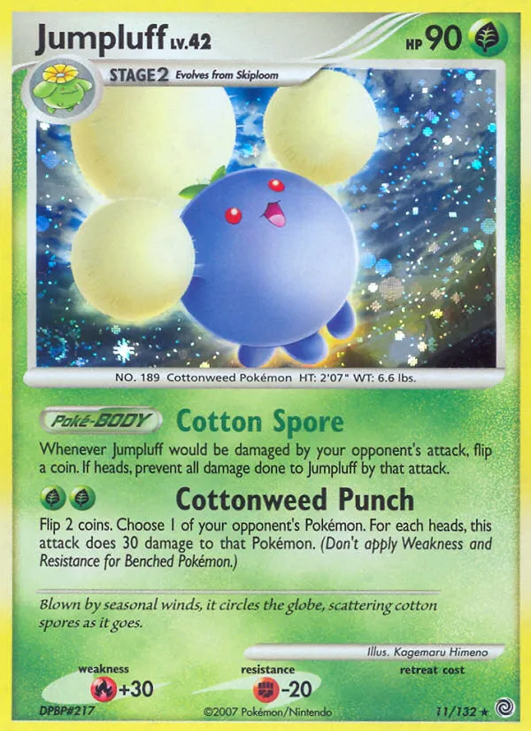 2007 Secret Wonders Jumpluff Rare Holo #011/132 Rare Holo card image