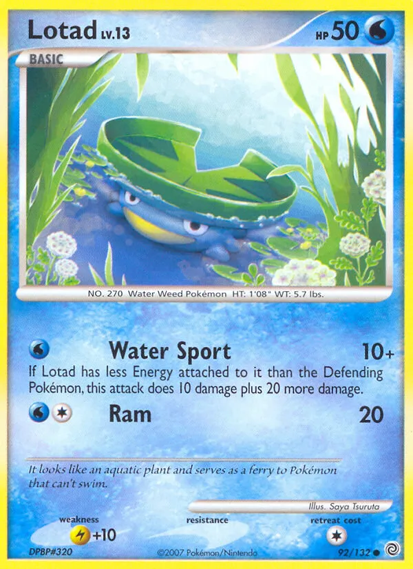 2007 Secret Wonders Lotad Common #092/132 Common card image