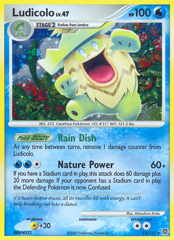 2007 Secret Wonders Ludicolo Rare Holo #013/132 Rare Holo card image