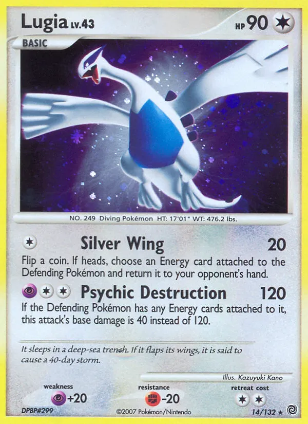 2007 Secret Wonders Lugia Rare Holo #014/132 Rare Holo card image
