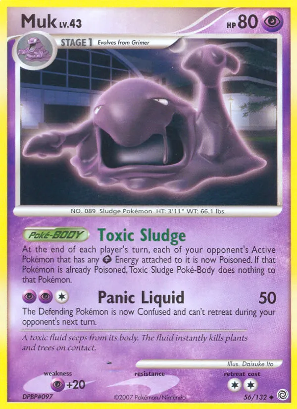 2007 Secret Wonders Muk Uncommon #056/132 Uncommon card image