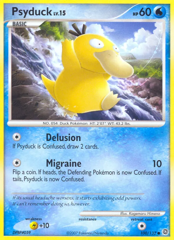 2007 Secret Wonders Psyduck Common #100/132 Common card image