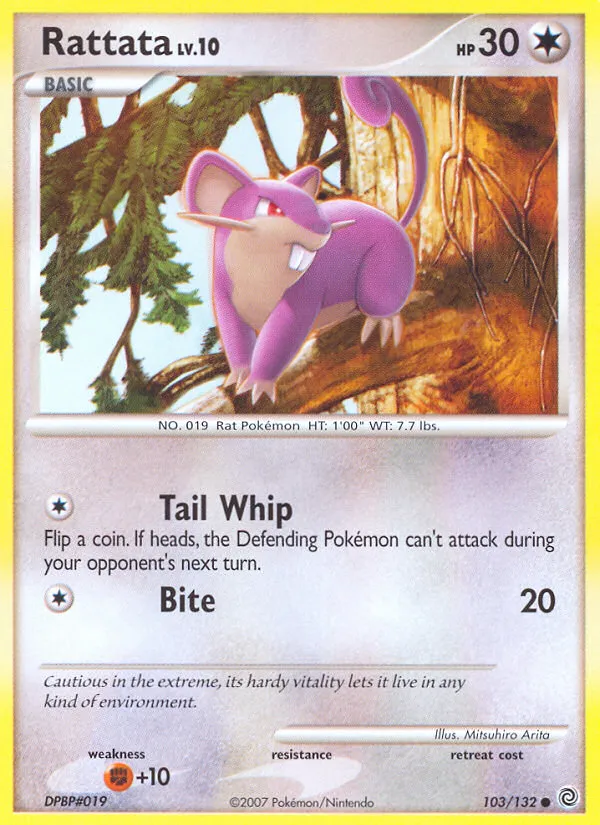 2007 Secret Wonders Rattata Common #103/132 Common card image