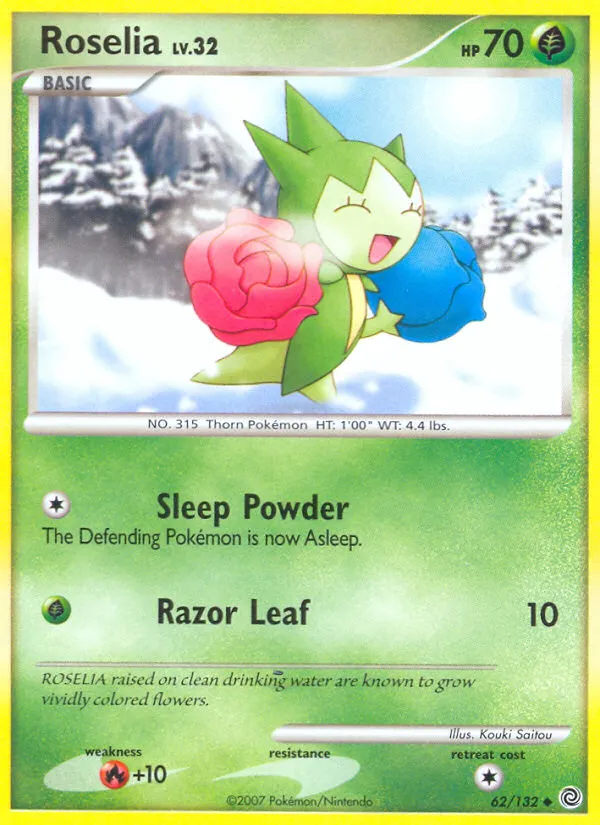 2007 Secret Wonders Roselia Uncommon #062/132 Uncommon card image