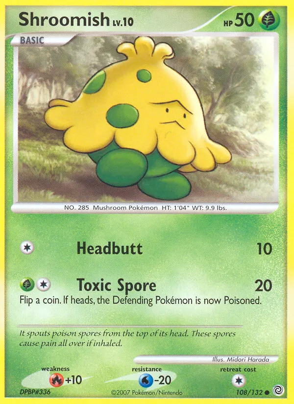 2007 Secret Wonders Shroomish Common #108/132 Common card image