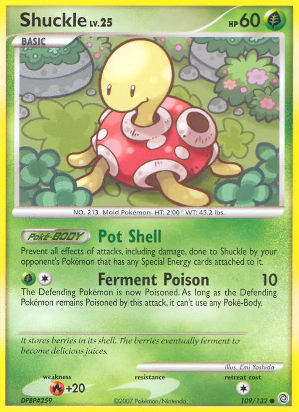 2007 Secret Wonders Shuckle Common #109/132 Common card image