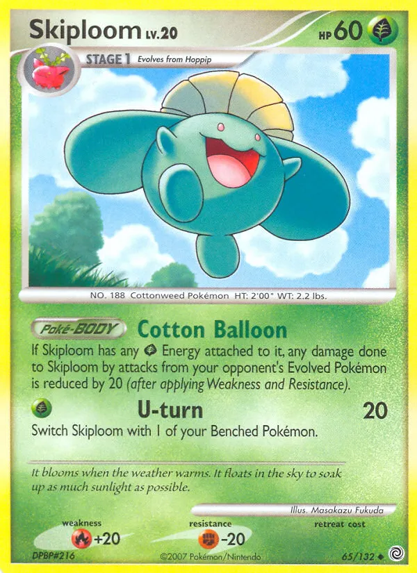 2007 Secret Wonders Skiploom Uncommon #065/132 Uncommon card image
