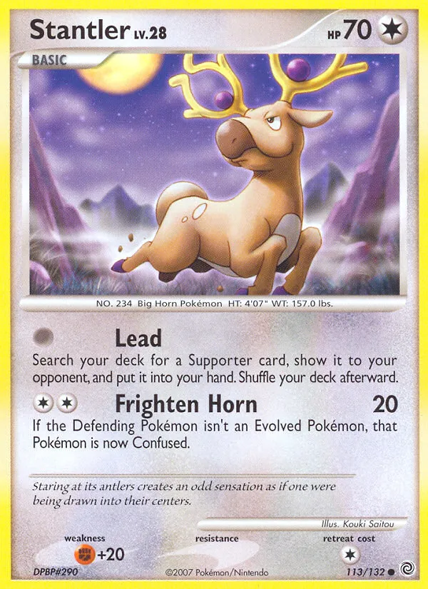 2007 Secret Wonders Stantler Common #113/132 Common card image