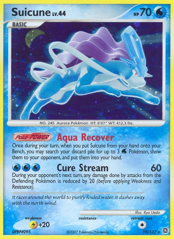 2007 Secret Wonders Suicune Rare Holo #019/132 Rare Holo card image
