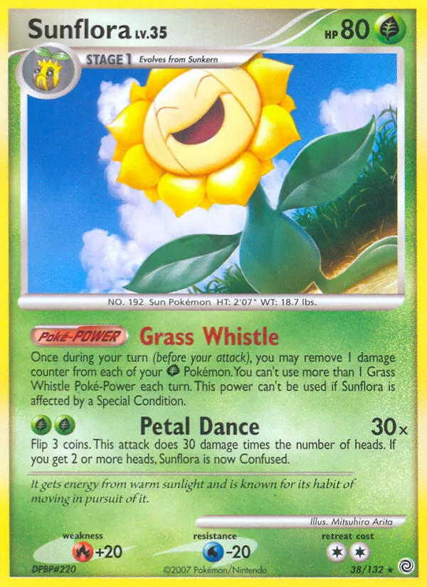 2007 Secret Wonders Sunflora Rare #038/132 Rare card image