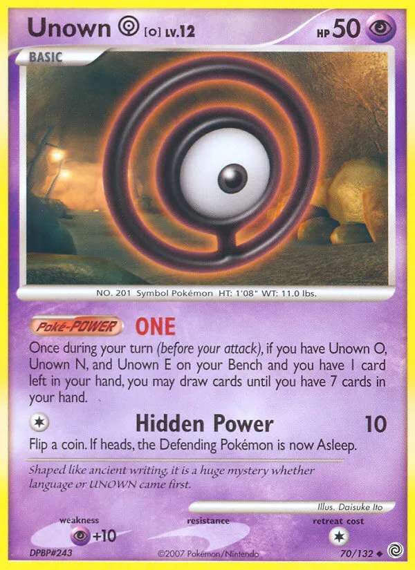 2007 Secret Wonders Unown [O] Uncommon #070/132 Uncommon card image