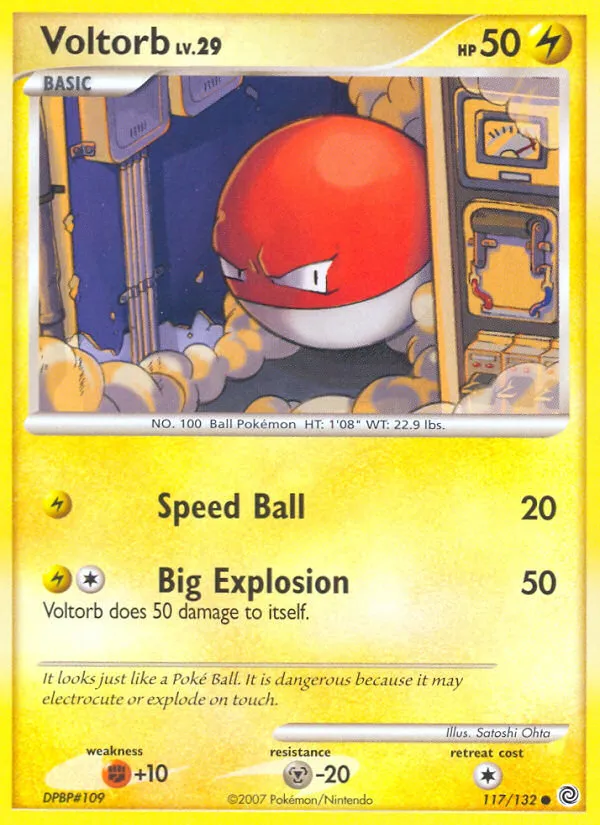 2007 Secret Wonders Voltorb Common #117/132 Common card image