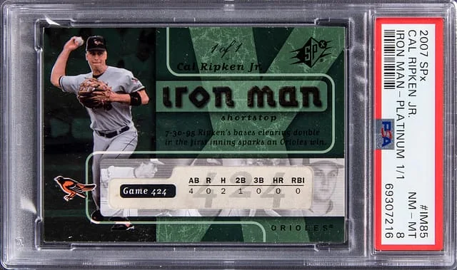 2007 SPx Cal Ripken Jr. Iron Man Platinum #IM85 card image