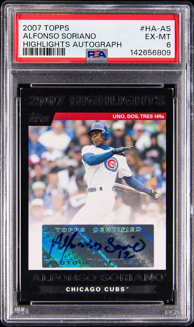 2007 Topps Alfonso Soriano Highlights Autograph #HA-AS card image