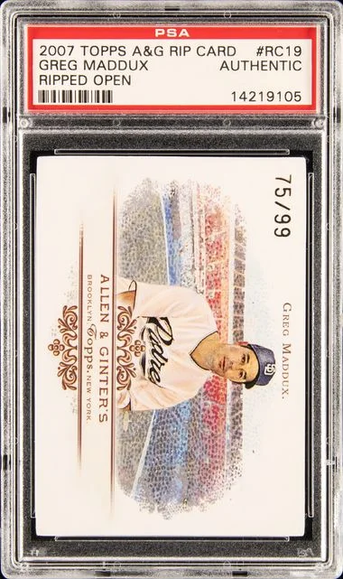 2007 Topps Allen & Ginter Greg Maddux Rip Card, Ripped Open (No Longer Grading) #RC19 card image