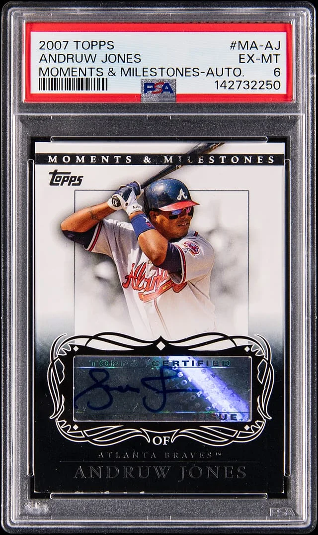 2007 Topps Andruw Jones Moments & Milestones Autograph #MA-AJ card image