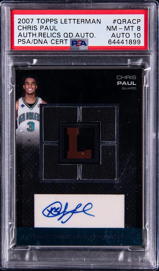 2007 Topps Chris Paul Letterman Authentic Relics Quad Autographs #QRACP card image