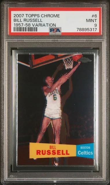 2007 Topps Chrome Bill Russell 1957-58 Variation #6 card image
