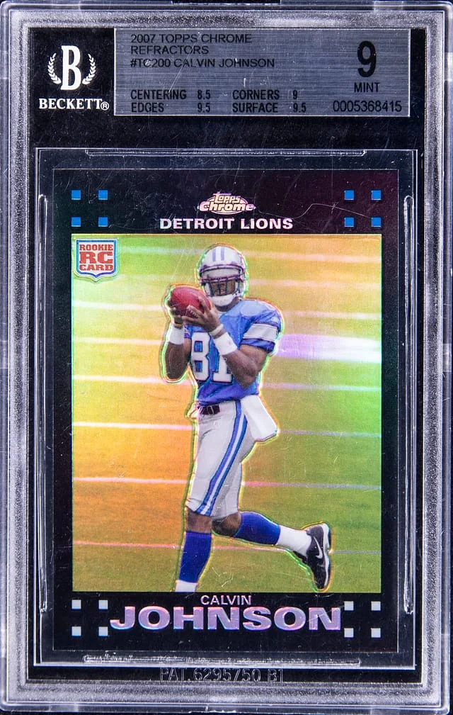 2007 Topps Chrome Calvin Johnson Refractor #TC200 card image