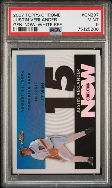 2007 Topps Chrome Justin Verlander Generation Now White Refractor #GN297 card image