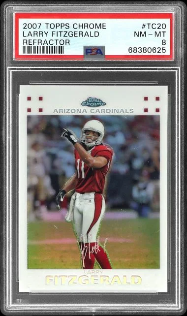 2007 Topps Chrome Larry Fitzgerald White Refractor #TC20 card image