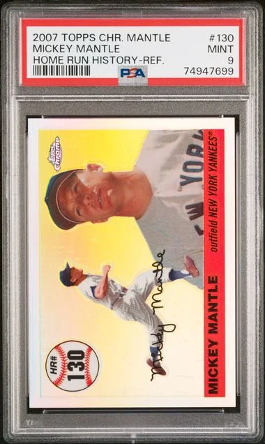2007 Topps Chrome Mickey Mantle Mantle Home Run History Refractor #130 card image
