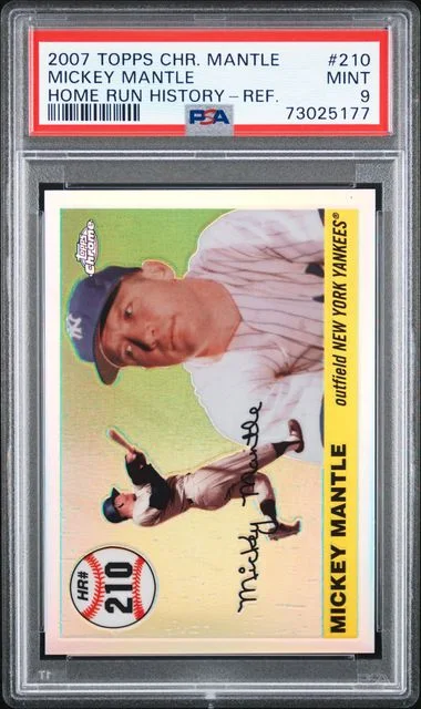 2007 Topps Chrome Mickey Mantle Mantle Home Run History Refractor #210 card image