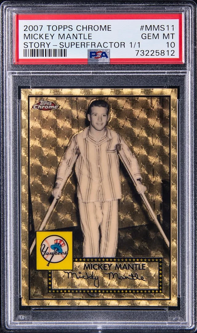2007 Topps Chrome Mickey Mantle Story SuperFractor #MMS11 card image
